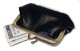 Leather Coin Purse Single Snap Open Frame