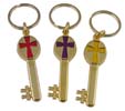 Key With cross Stained Glass Keychain 
