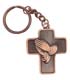 Bronze Cross Praying Hands Key Chain