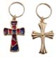 Crucifix Mixed Key Chains (Stained Glass And Brass Plated)