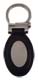 Leather / Silver Oval Deluxe Keychain
