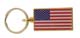 Brass & Epoxy Rectangle USA Flag Key Chain