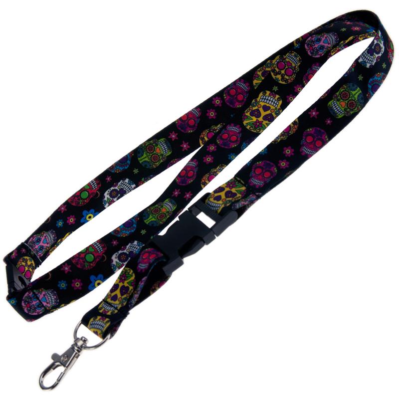 Designer Lanyard Sugar Skulls Print